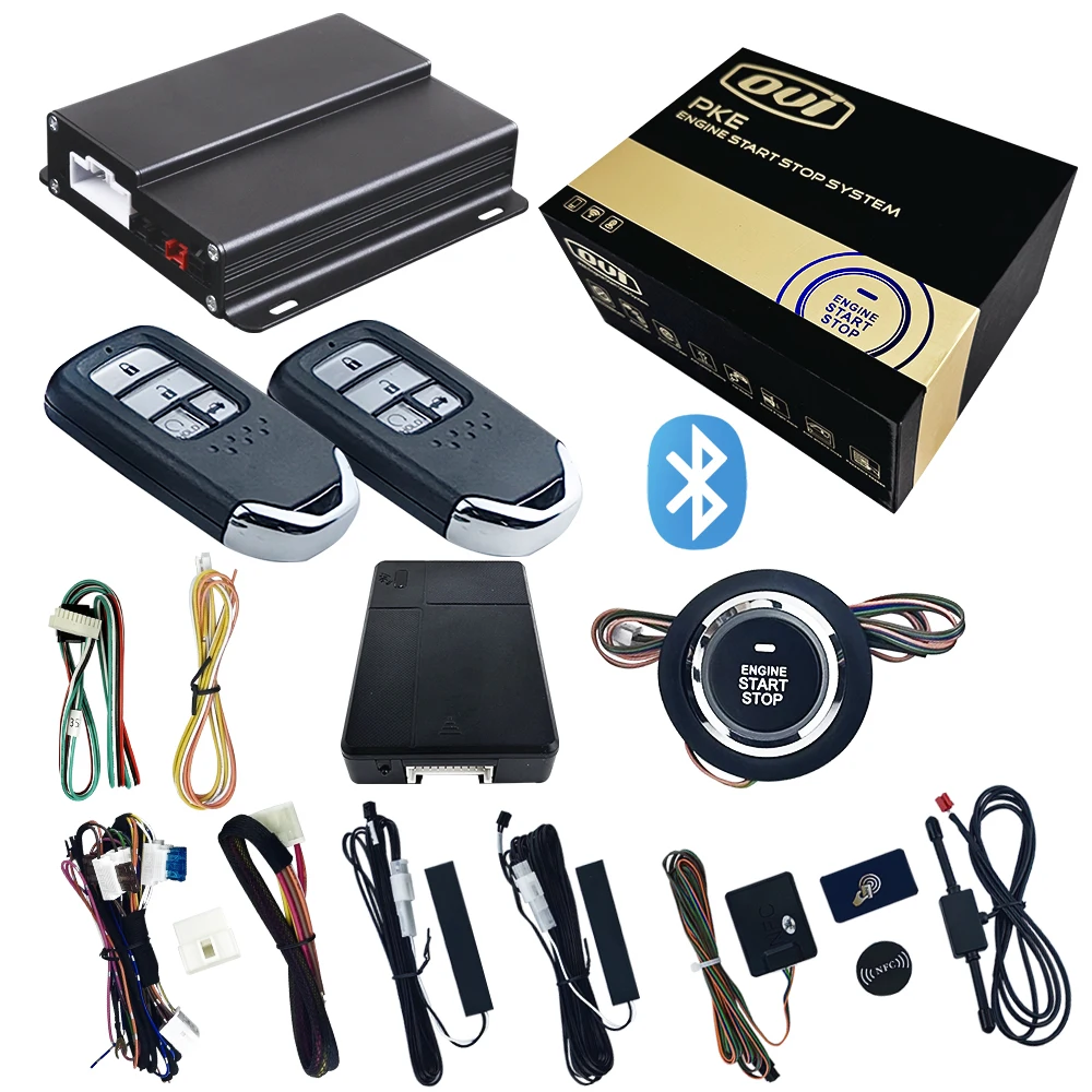 9100 Smartphone APP Car Control Remote Start Passive Keyless Entry GPS/GSM tracker 12V Push Start System Universal Car Alarm