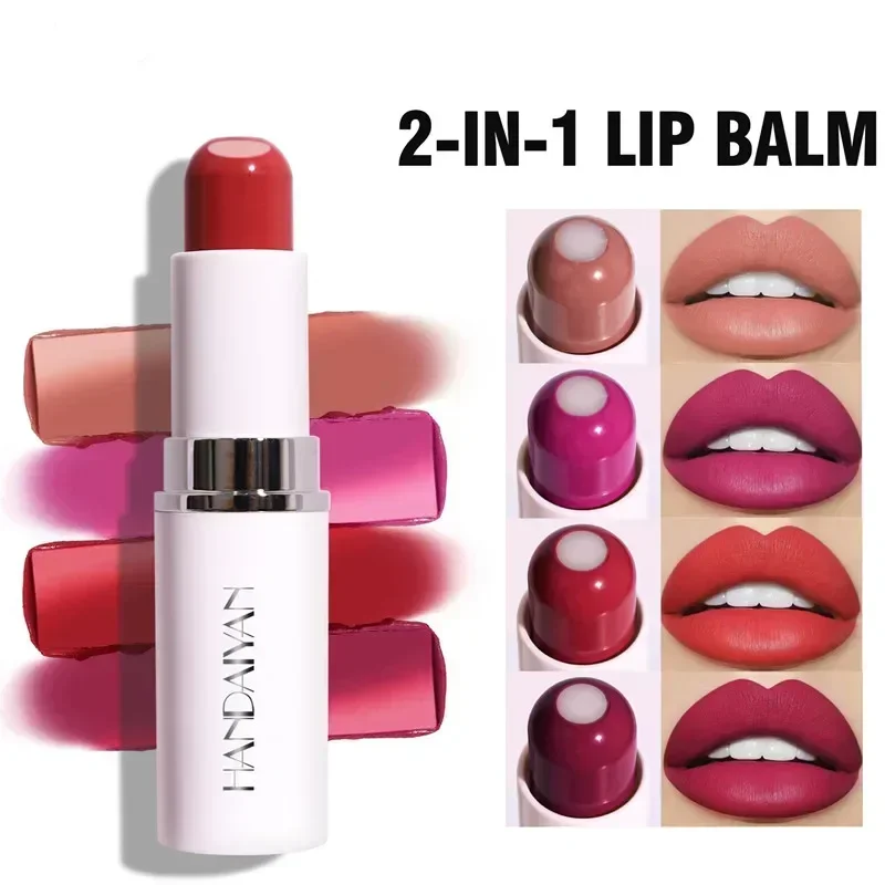 Lipstick 2-In-1 Sandwich Lipstick Women's Matte Long-lasting Moisturizing Color Lip Care Repair Lip Relief Dry Makeup