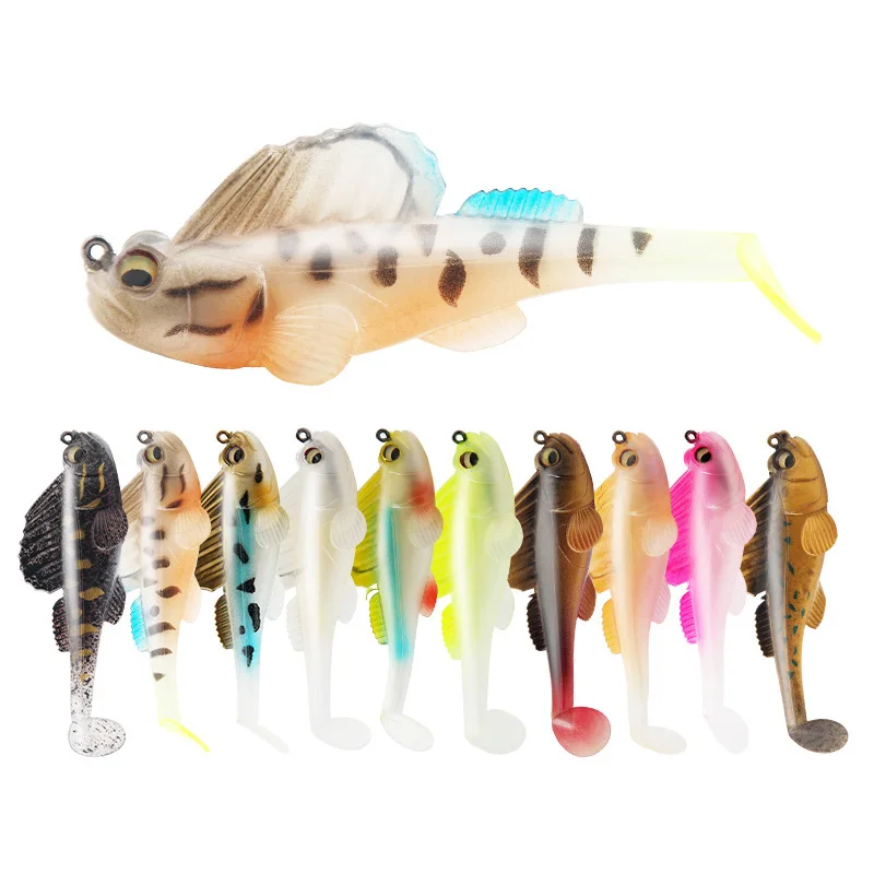 1 PC Soft Fishing Bait Mudskipper Simulated Fishing Lure Artificial Fishing Lure Anti Hanging Bottom Wrapped Lead Fishing Bait