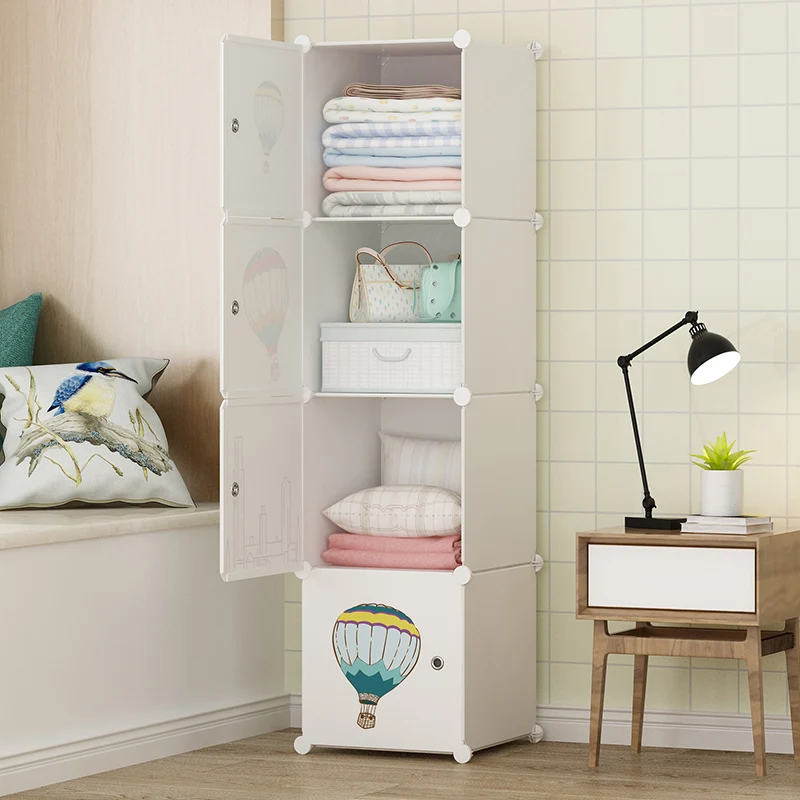 

Cheap Partitions Wardrobe Cabinet Simple Small Clothes Cube Wardrobe Organizer Create Put Together Vestidores Home Furniture