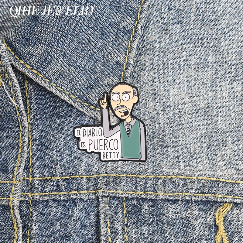 American Comedy TV Series Figure Enamel Pin El Diablo Es Puerco TV Humor Brooch Bags Lapel Badge Jewelry Gift for Fans Friends