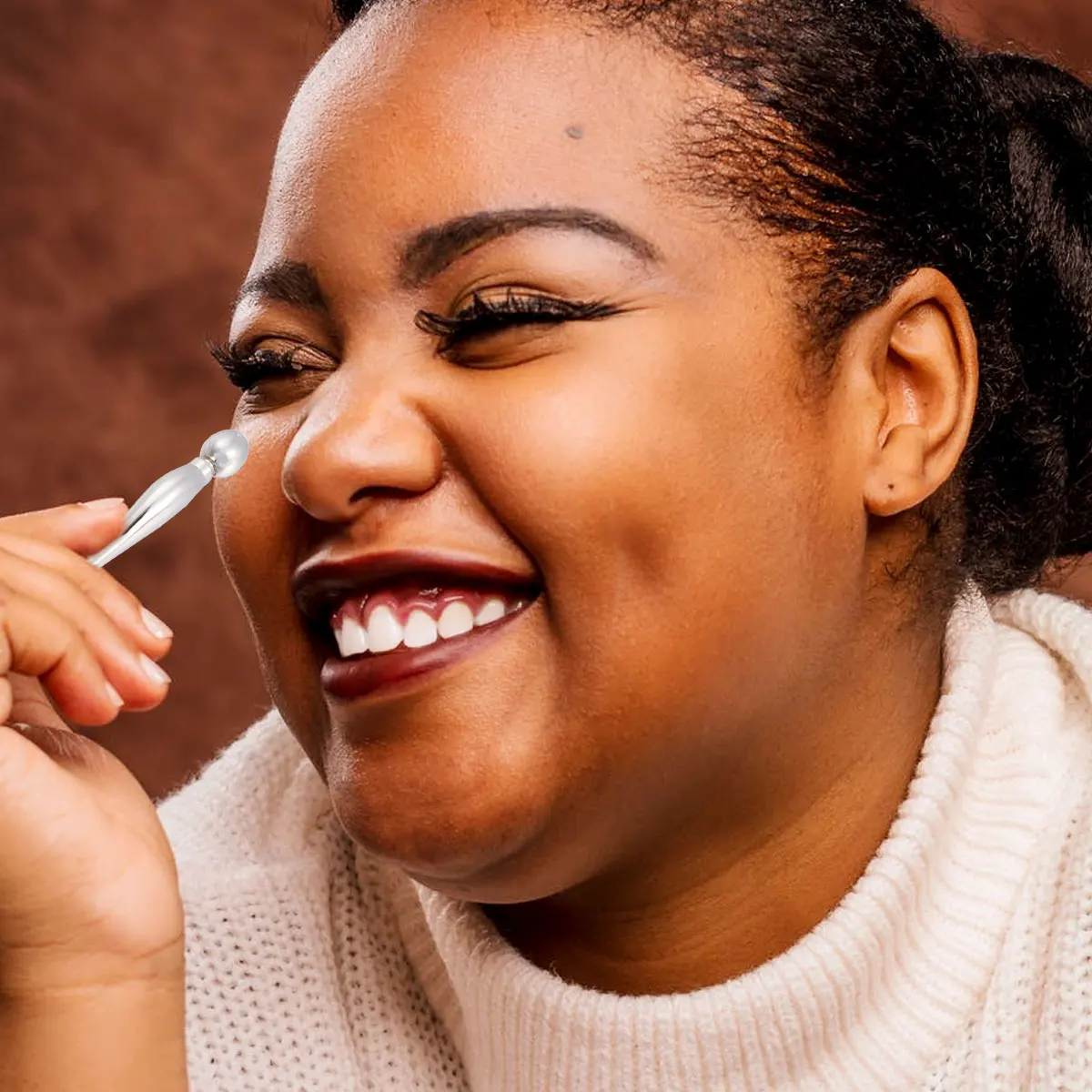 2 قطعة عصا تدليك العين المحمولة المعادن أداة العناية بالبشرة لامتصاص كريم عين يقلل الانتفاخ بكرة الوجه سبيكة جهاز التجميل #1