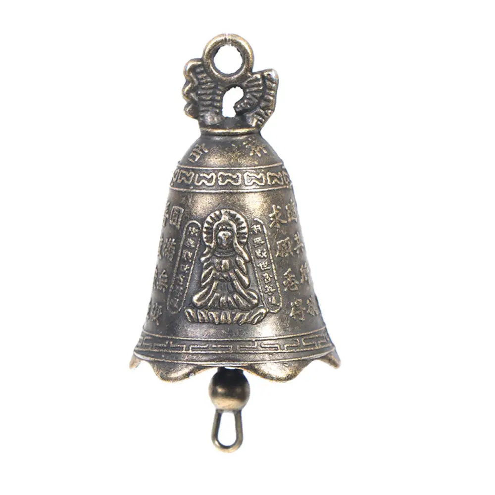 Retro Antique Bell Chinese Mini Sculpture Pray Guanyin Buddha Bell Shui Feng Bell Pendant For Home Table Decoration Gift