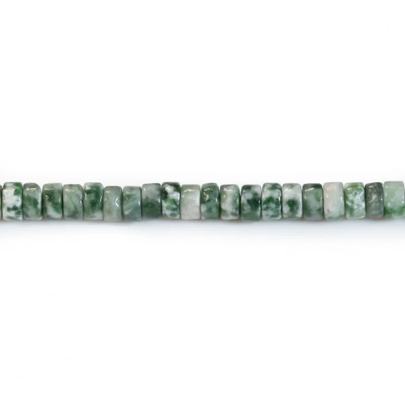 

Green Spot Jasper Beads Strand Heishi 2x4mm Natural Stone For Jewelry Making DIY Bracelet Necklace