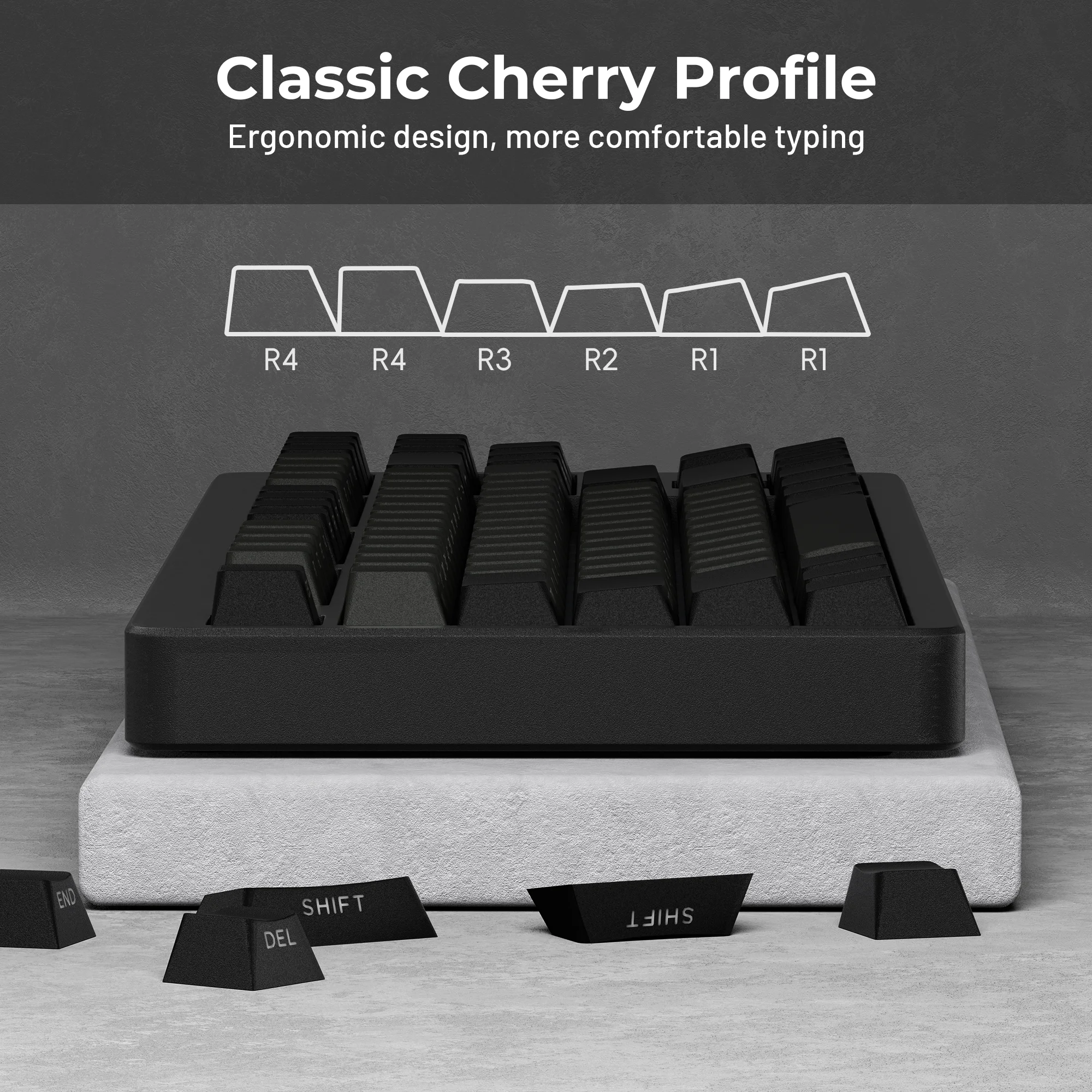 Imagem -03 - Xvx Preto Cinza Brilho Através de Teclas Impressão Lateral Clássico Perfil Cereja Pbt 134 Teclas Ampla Compatibilidade Teclas de Tiro Duplo