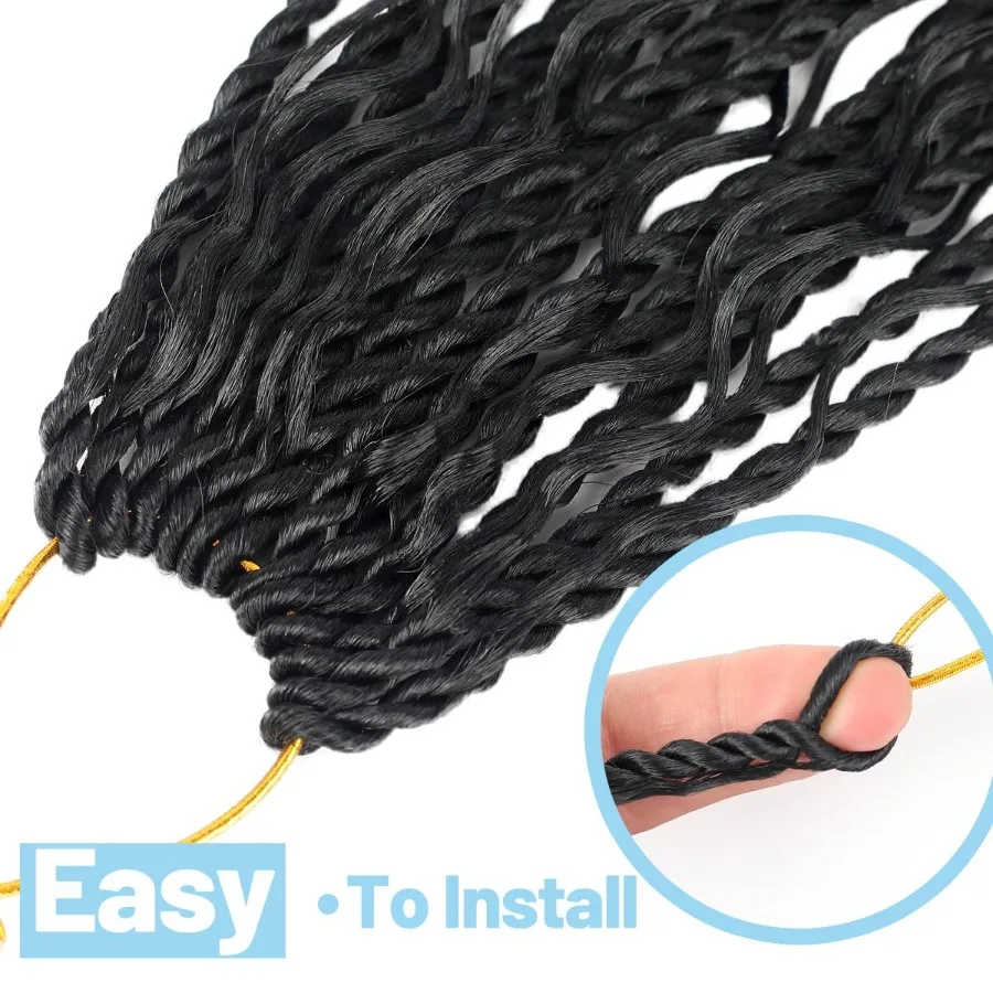 14 بوصة السنغالية تويست الكروشيه الشعر 9 حزم قبل يحلق آلهة تويست الكروشيه الضفائر للنساء السود الطبيعي الأسود 1B الاصطناعية