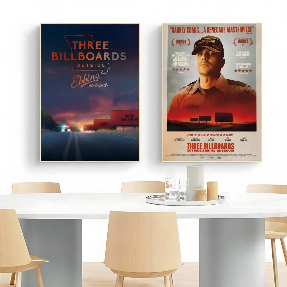 Three b-Billboards Outside e-Ebbing, m-Missouri Poster Wall Art Print Poster Decorative Mural Home Decor Gift Unframed