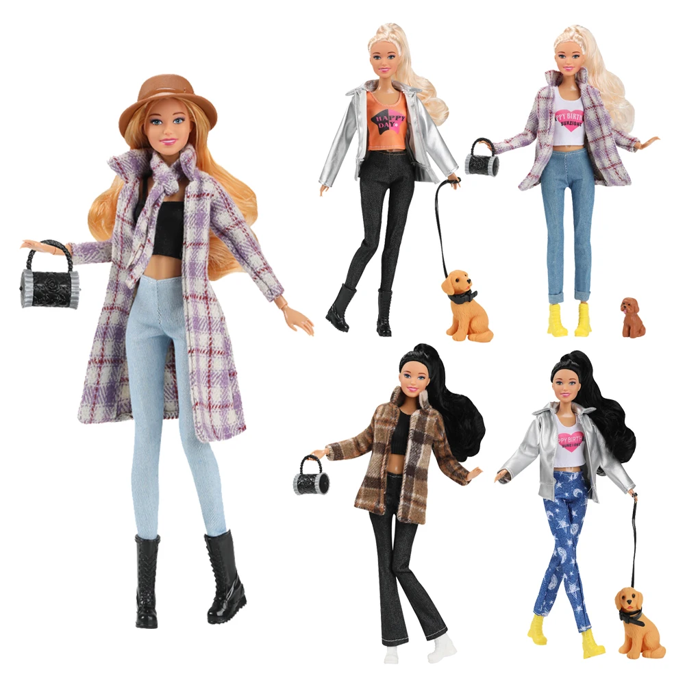 

30cm Lady Doll with Autumn/Winter Fashion Clothing Set Dress Up Toy for Children Gift
