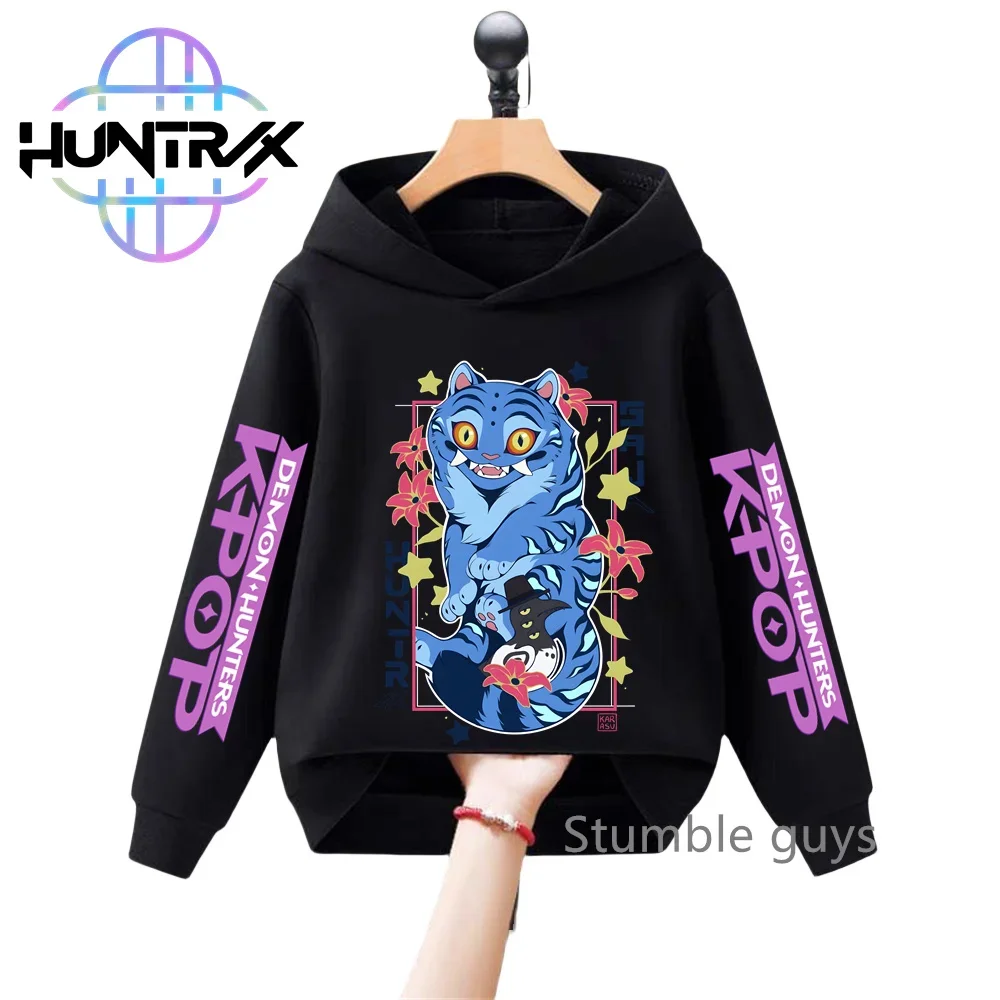 

3-12Y KPop Demon Hunters Hoodie Kids Spring Autumn Sportswear Boys Clothes Girls Warm Print Casual Fashion​