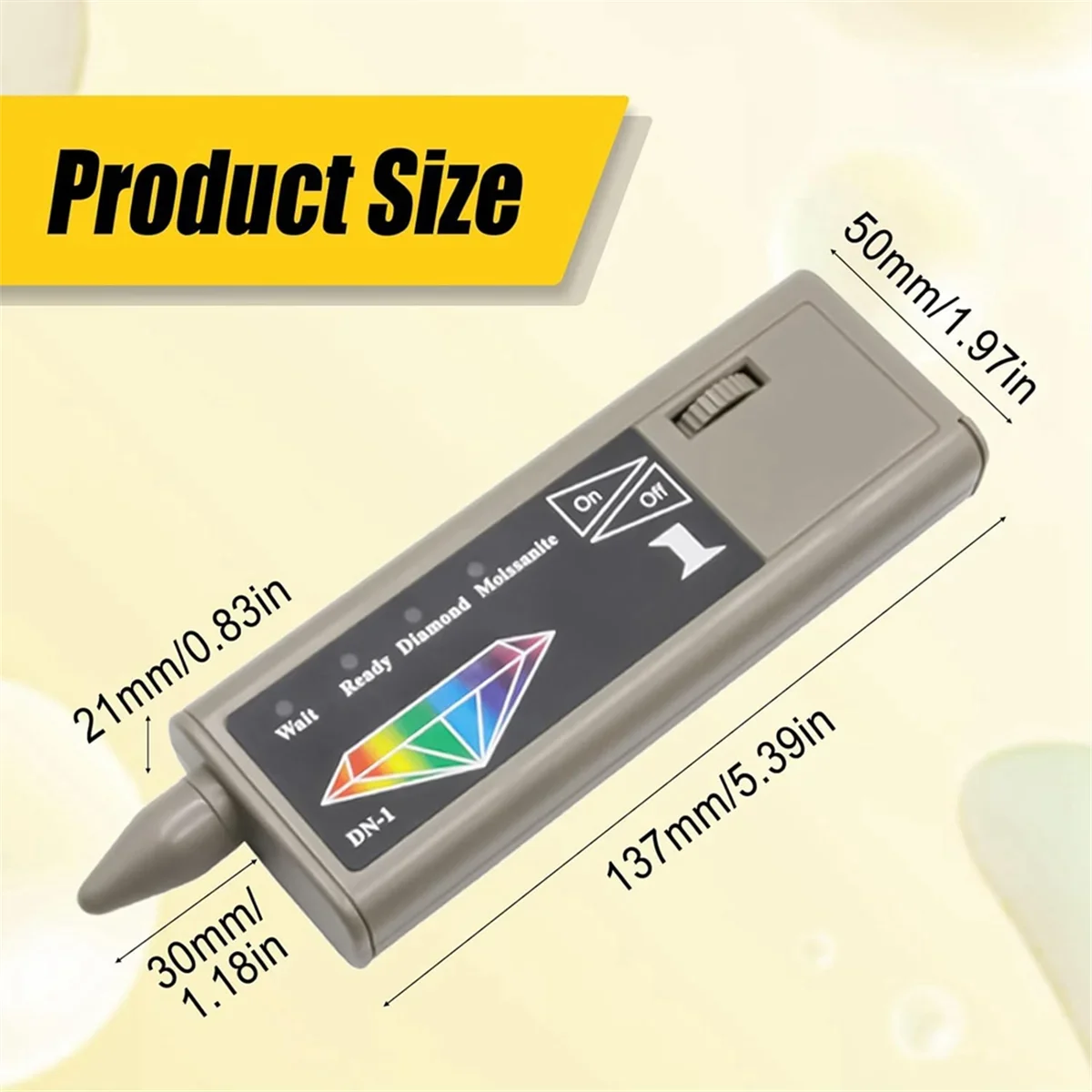 2 in 1 High Accuracy Jewelry Tester Pen Diamond/Moissanite/Gemstone Detector & Ruby Appraisal Tool Kit for Professional Jewelers