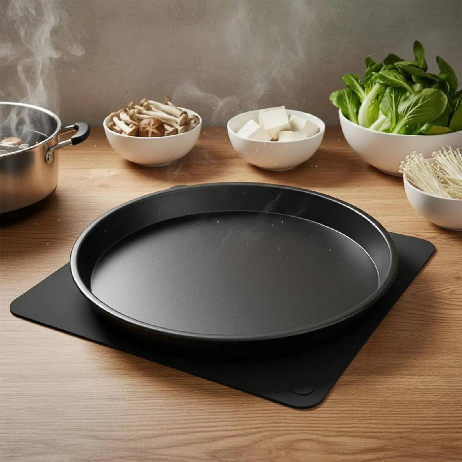 Foldable Pizza Rack Space Saving Foldable Hot Pot Dish Holder Metal Tray Layering Rack Sturdy Countertop Serving Riser Non-Slip
