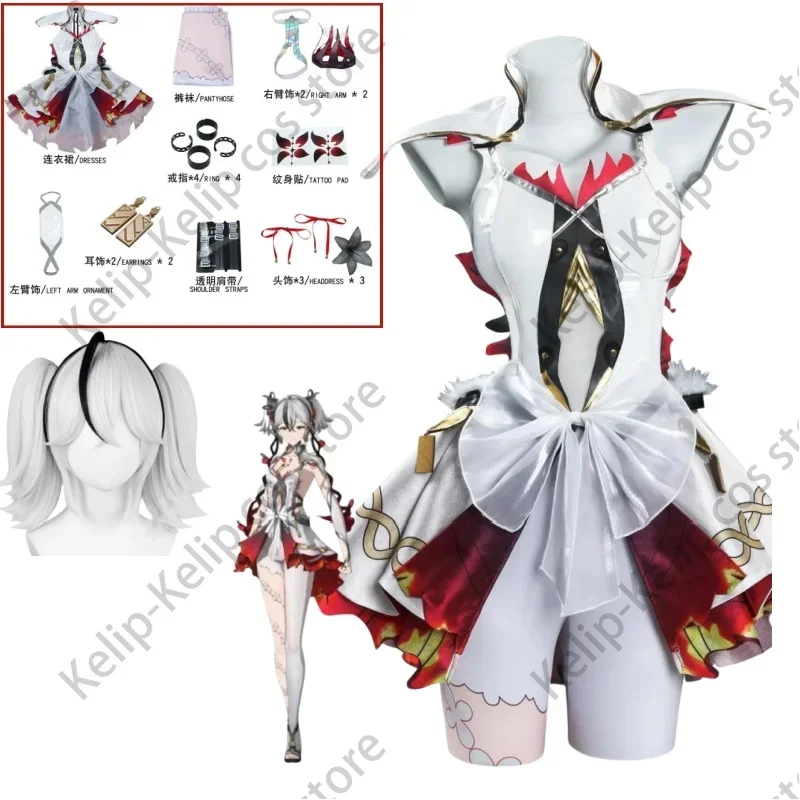 

Game Wuthering Waves Chun Cosplay Costume Anime Dress Headwear Panty Hose Wig Adult Woman Sexy Halloween Christmas Suit