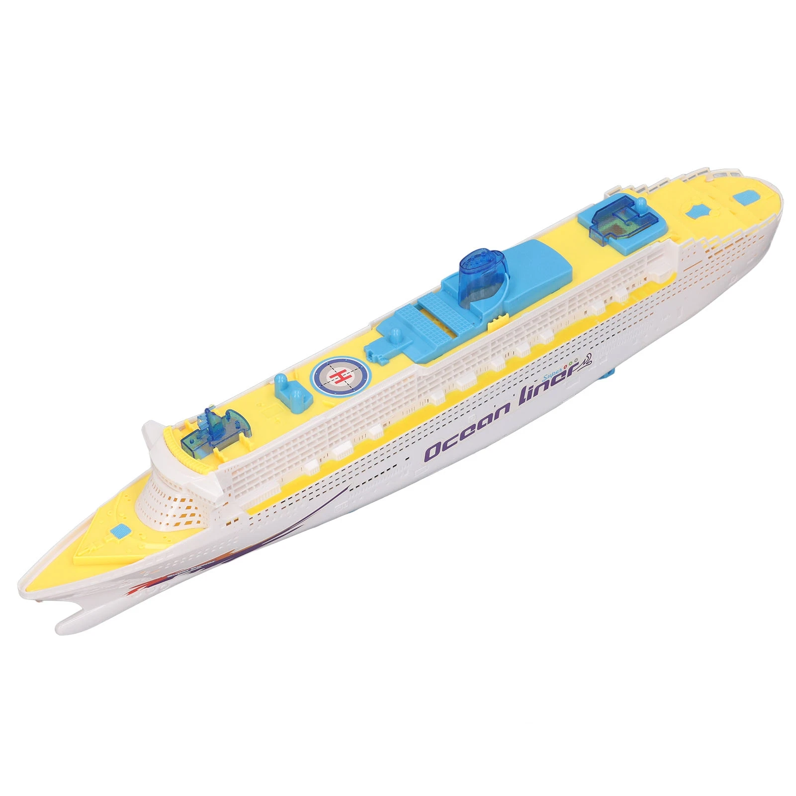 Kids Cruise Ship Model Sound Effects LED Light Universal Rotation Ocean Liner Boat Toy for Boys Girls