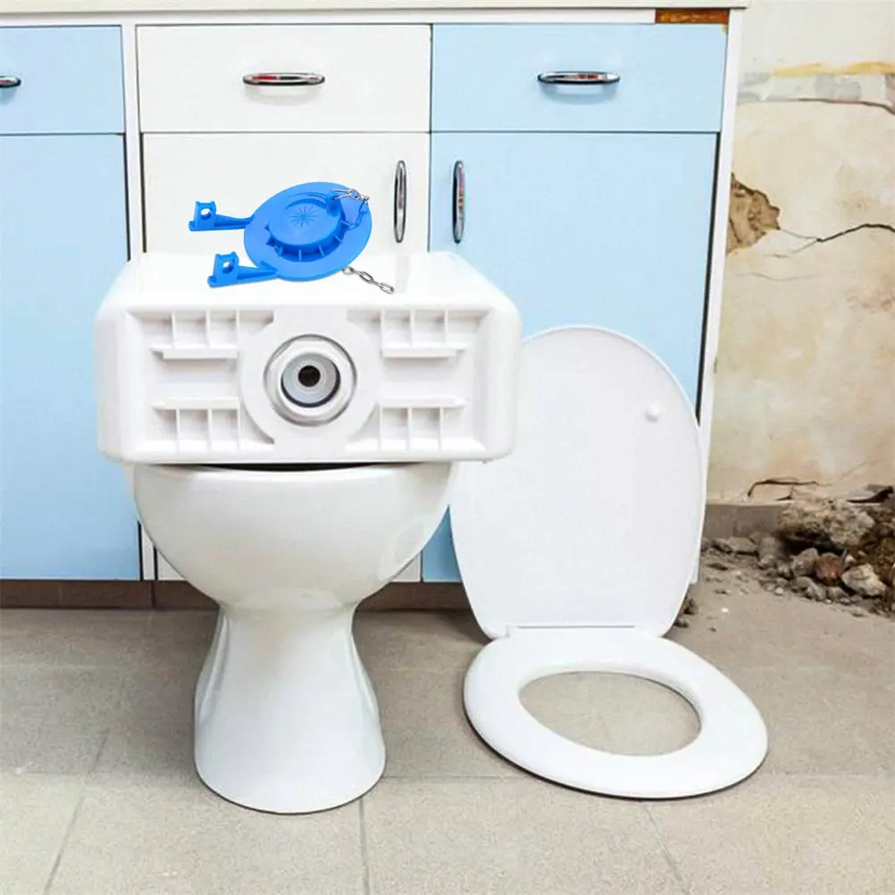 2Pcs Professional Toilet Flapper Blue PVC Leak Resistant Easy Install Replacement Tank Part for Bathroom