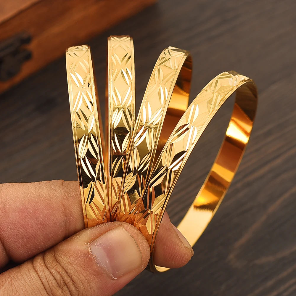 8mm Width 65MM Inner Designed Shiny Smooth Side Bangle & Bracelet Jewelry For Men And Women