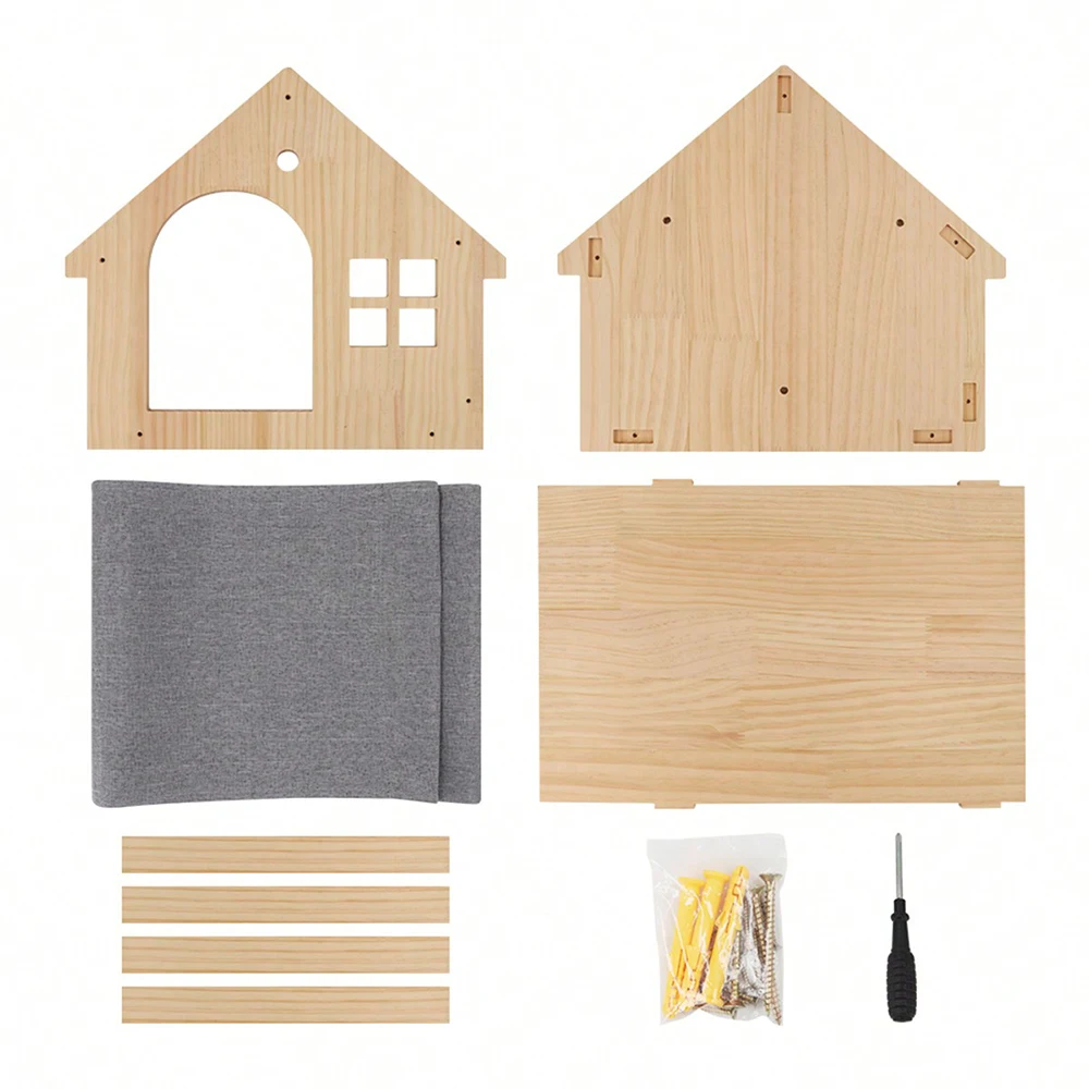 Katze Wand Klettern Haus Regal Bett Wand Montiert Baum Turm Versteck Haus Villa Schloss für Indoor Katzen Zubehör Schlafen – Detail 14