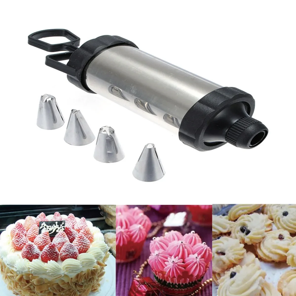 Pastry Icing Piping Syringe Cream Muffin Decorating Nozzle Tip Set Stainless Steel Dessert Cake Decorators Cupcake Decoration