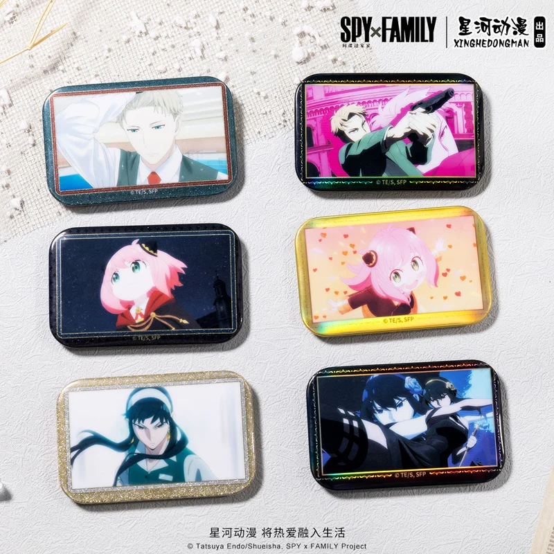 SPY×FAMILY Unisex Anya Winter China Official Authorization OP Series Horizontal Rectangle Badge 3Pcs/Set