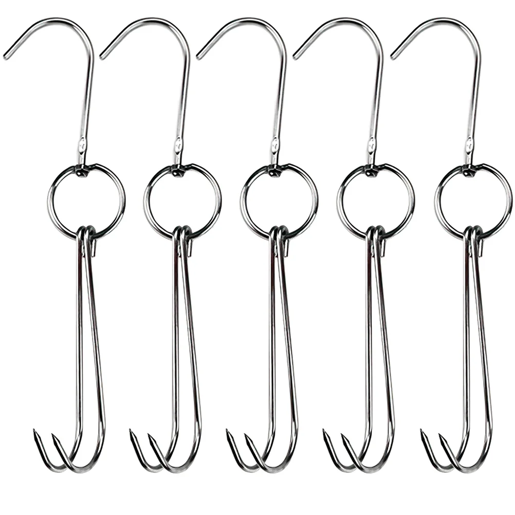 

Bacon Hanger Double Hooks Stainless Steel Meat Poultry Designed Smoker Grilled Chicken