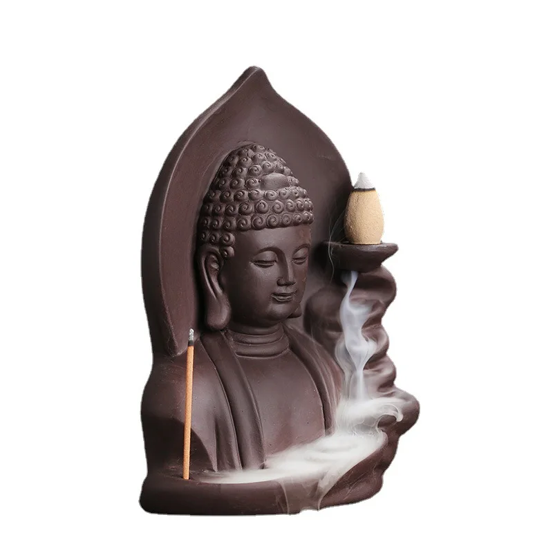 PYH original purple sand sandalwood backflow incense burner, auspicious cloud, Buddha aromatherapy burner, home