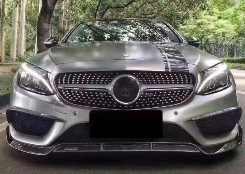 High-end Custom Body Kit For Old-to-New ConversionB Style C63 Carbon Fiber Front Separator Lip For C-Class W205 C63 2nd Door