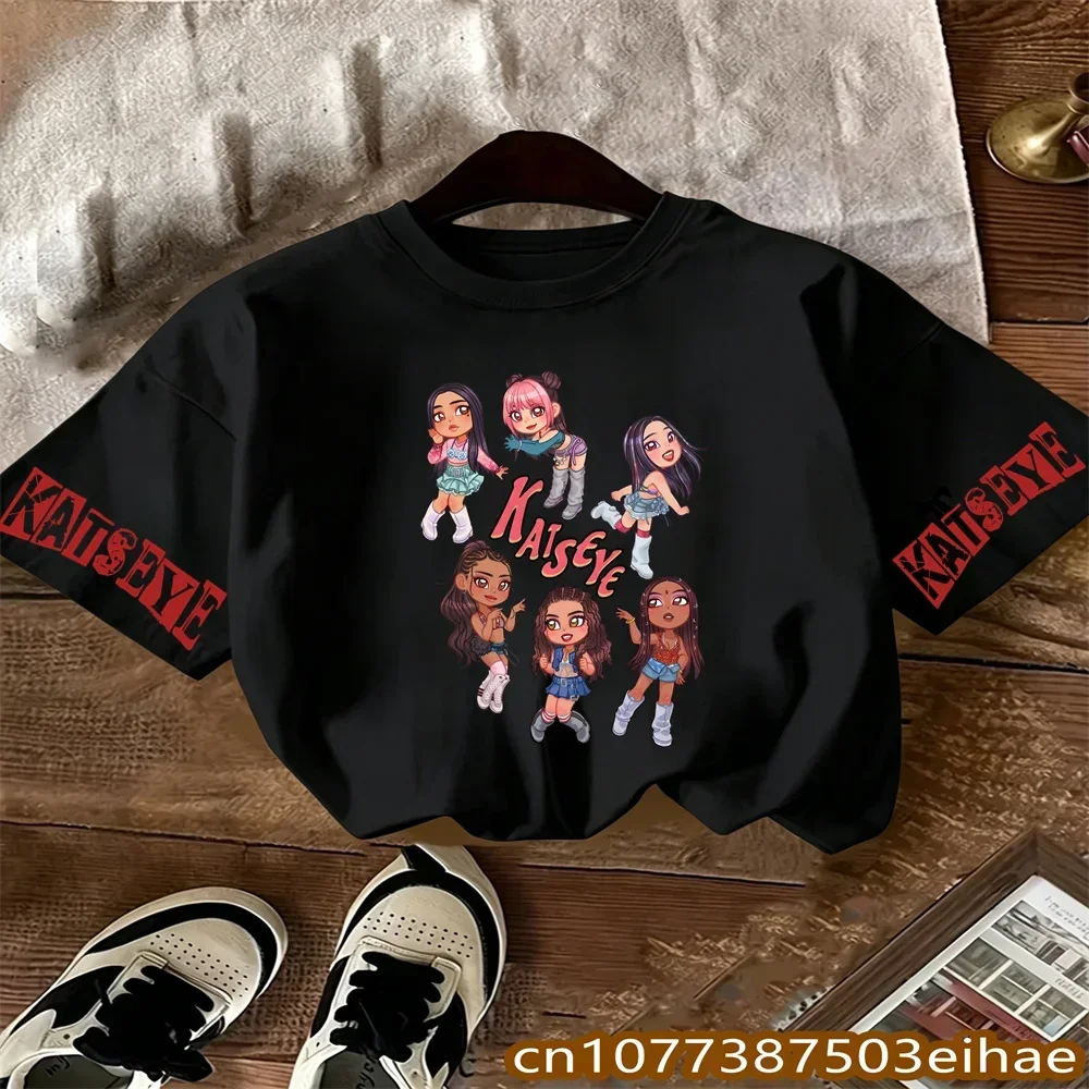 Kids NEW KATSEYE Idol Print Short Sleeve Top Boys Girls Summer Casual Outfit Delicate Summer Festival Gift For Girls