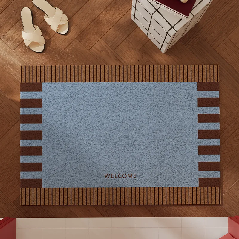 

Welcome Mat Entrance Mat Rug Absorbs Dirt Door Mat Non-Slip Floor PVC Doormat Cuttable Hallway Mat