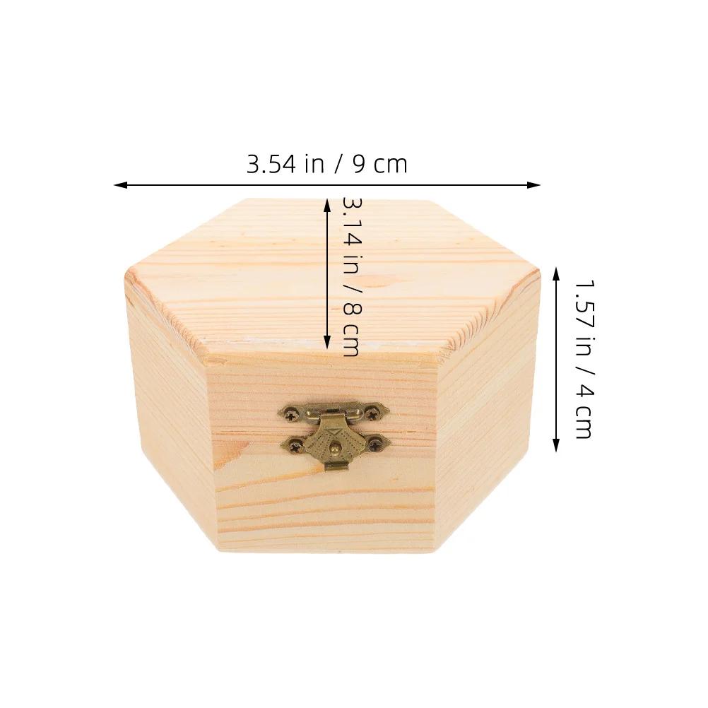 2 قطعة صندوق مجوهرات خشبي صغير لم تنته صندوق تخزين الحرفية خمر حلية المنظم للمنزل متجر السفر Diy بها بنفسك مجوهرات خشب الصنوبر #6