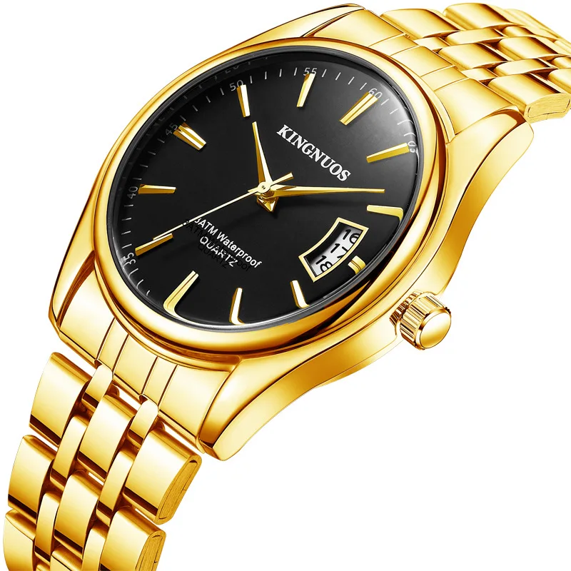 Đồng hồ nam thép không gỉ màu vàng kim thời trang 2023 Đồng hồ đeo tay thạch anh hoàn toàn bằng thép sang trọng đồng hồ nam doanh nhân thường ngày đồng hồ đeo tay nam