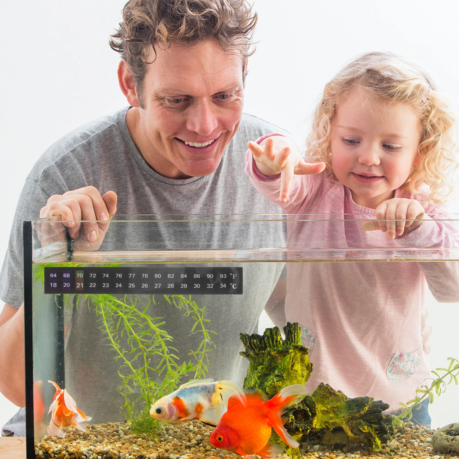 

Liquid Crystal Thermometer Sticker 18 Temperature Strips for Fish Tank Aquarium Accurate Digital Practical Safe Home Use