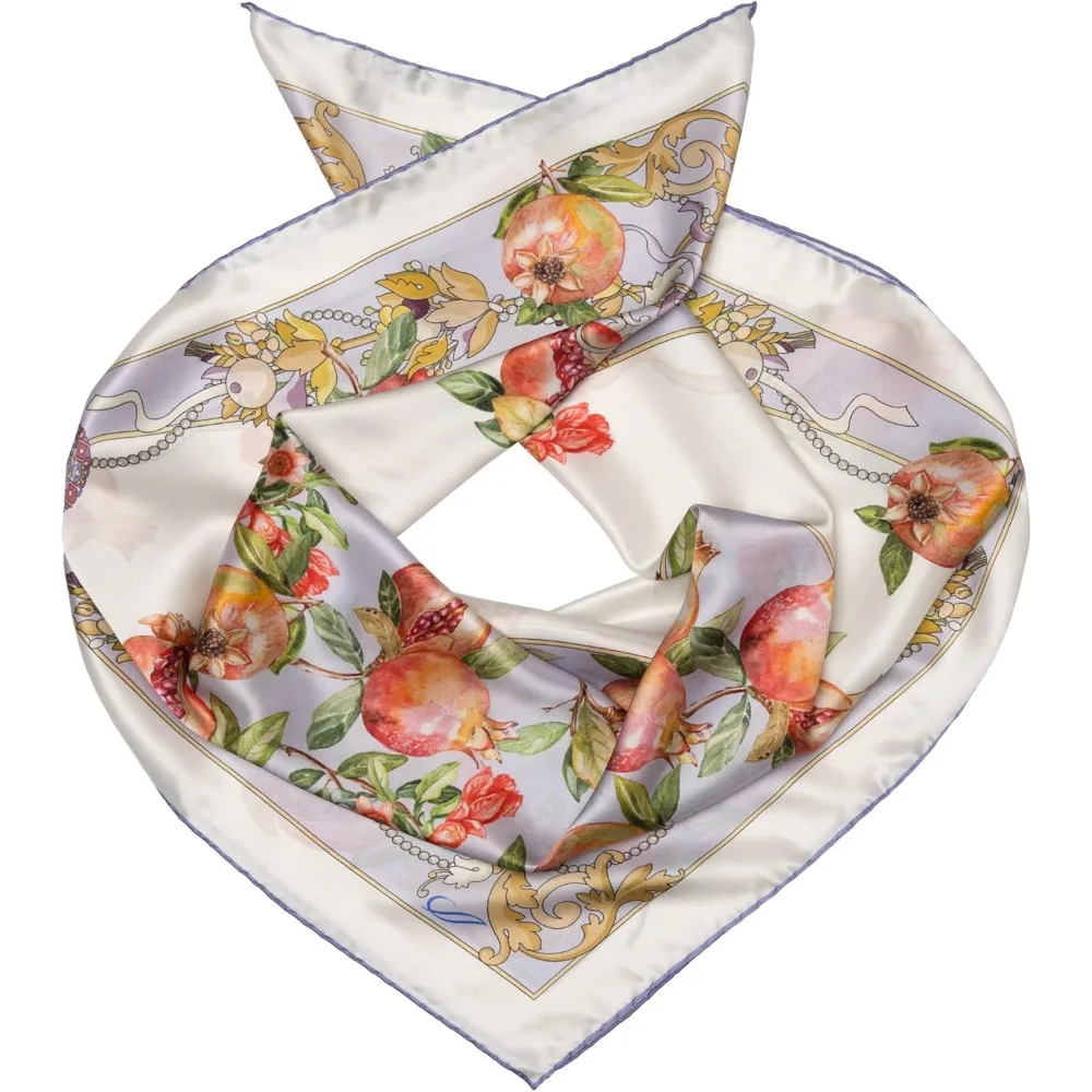 أوشحة مربعة إيطالية حريرية 100% - صناعة يدوية نسائية مقاس 35 سم في إيطاليا، إكسسوارات أنيقة