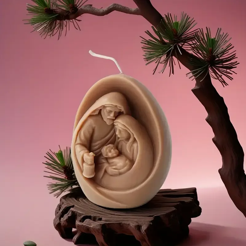 Jesus and Virgin Mary Molds for DIY Crafts Can Be Used with Resin, Plaster, or Wax Perfect for Christmas Candlestick Decorations