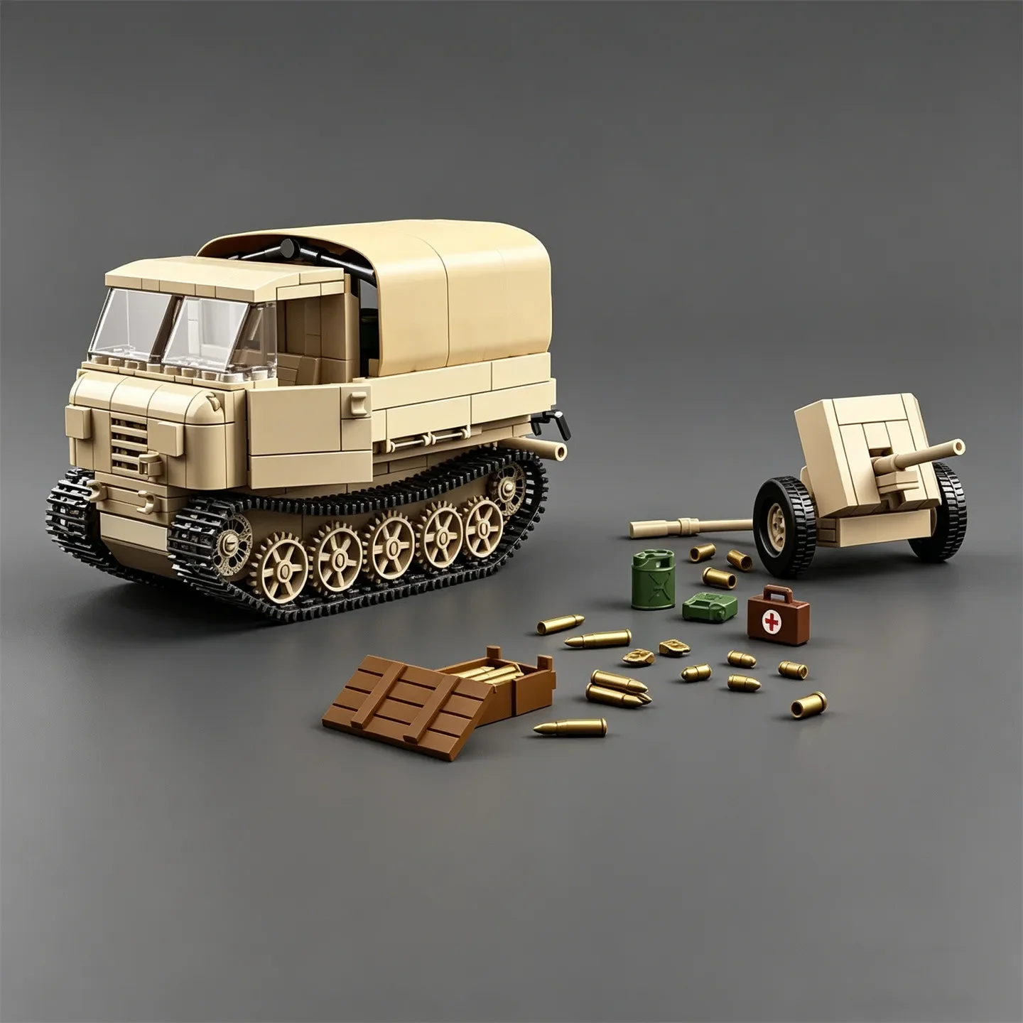 NEW Raupenschlepper Ost (RSO/01) Eastern Front Tracked Tractor Building Block Howitzer Model Toy