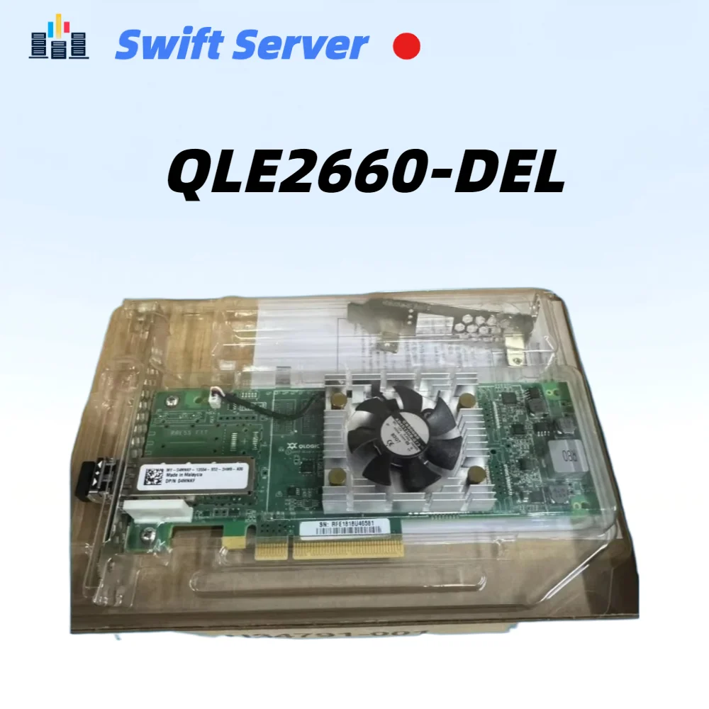 Dual Port 16Gb Fibre Channel HBA QLE2660-DEL 0H28RN PCIe x8 Low Profile Server Adapter, Reliable OEM Pull for