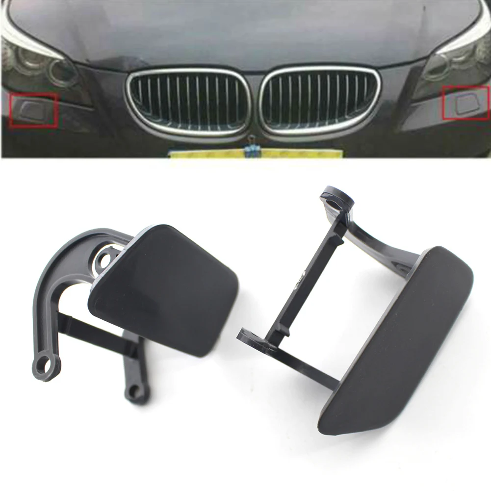 For BMW E60 525i 528i 545i 550i 535xi 5Series Car Headlight Washer Cap Cover 2Pcs 2004 2005 2006 2007 2008 2009 2010 LHD