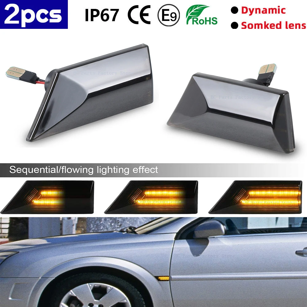 

2PCS For Opel Vectra C 2002 2003 2004 2005 2006 2007-2008 For Opel Signum 2003-2008 Dynamic Led Side Marker Turn Signal Light