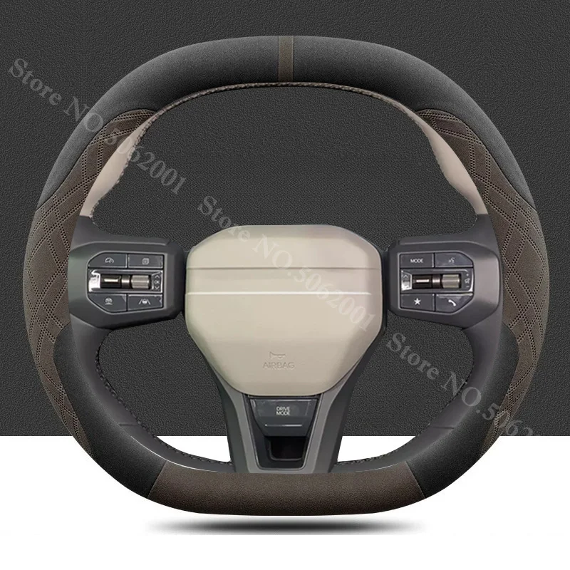 Voor KIA EV2 2025 2026 2027 Dubbele D-vorm Auto Stuurwiel Lederen Beschermhoes Antislip Auto Interieur Decor Accessoires