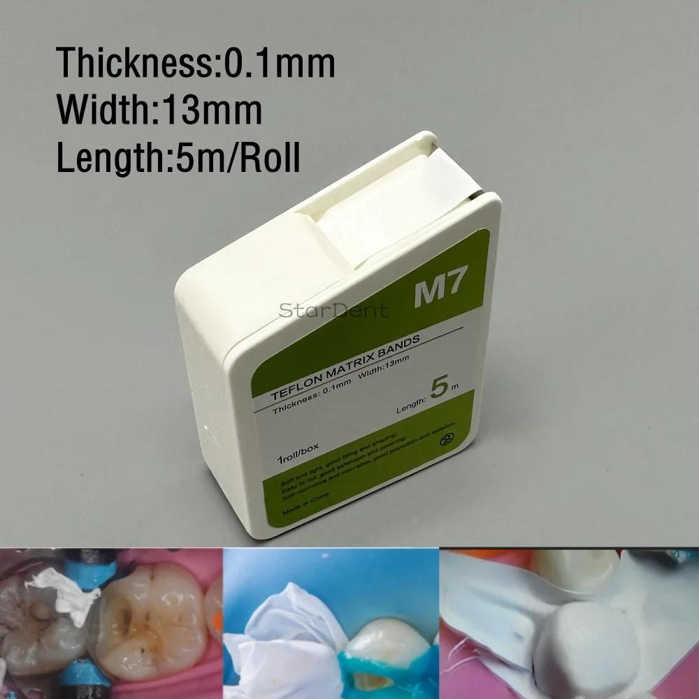 Dental Teflon Matrix Bands White PTFE Raw Material Belt Contoured Matrices  Thickness 0.1mm Dentistry Materials