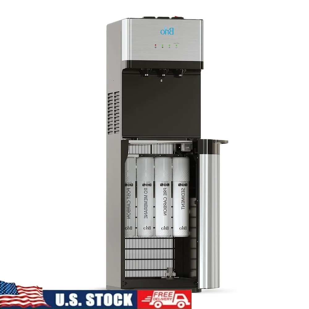 

Диспенсер-охладитель для воды без бутылок, трехтемпературный самоочищающийся УФ-фильтр, резервуар из нержавеющей стали, ночник для детей