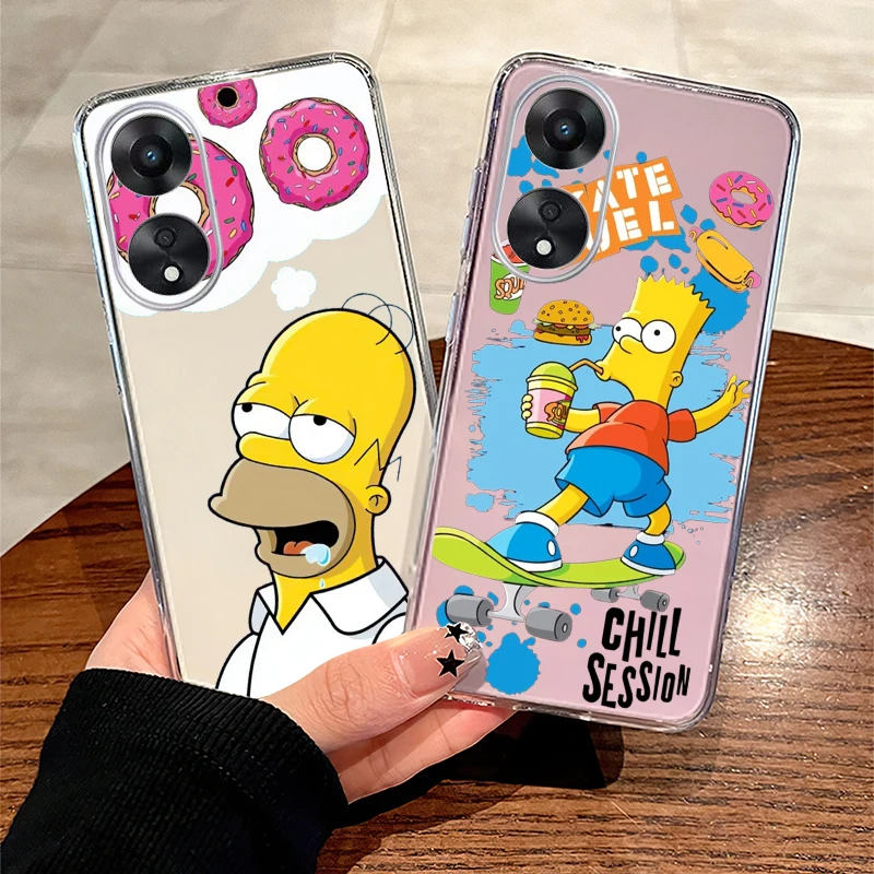 Cartoon die Simpsons für Oppo A97 A94 A93 A92 A91 A74 A55 A54 A16 Telefon hülle flüssige Silikons chale weiche flüssige Silikon hülle