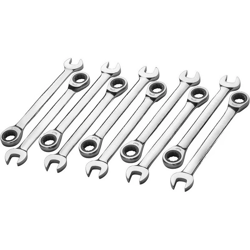 

Ratcheting Combination Wrench, Industrial Grade Gear Spanner with 12-Point 72-Tooth Ratchet, Forged and Heat-Treated