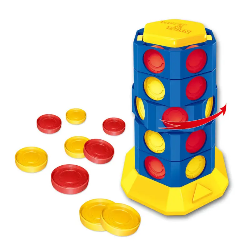 Nouveau Design Jeux D'échecs Intellectuelle Solide Rotation Connect 4 Jeu Pour 3 + Enfants