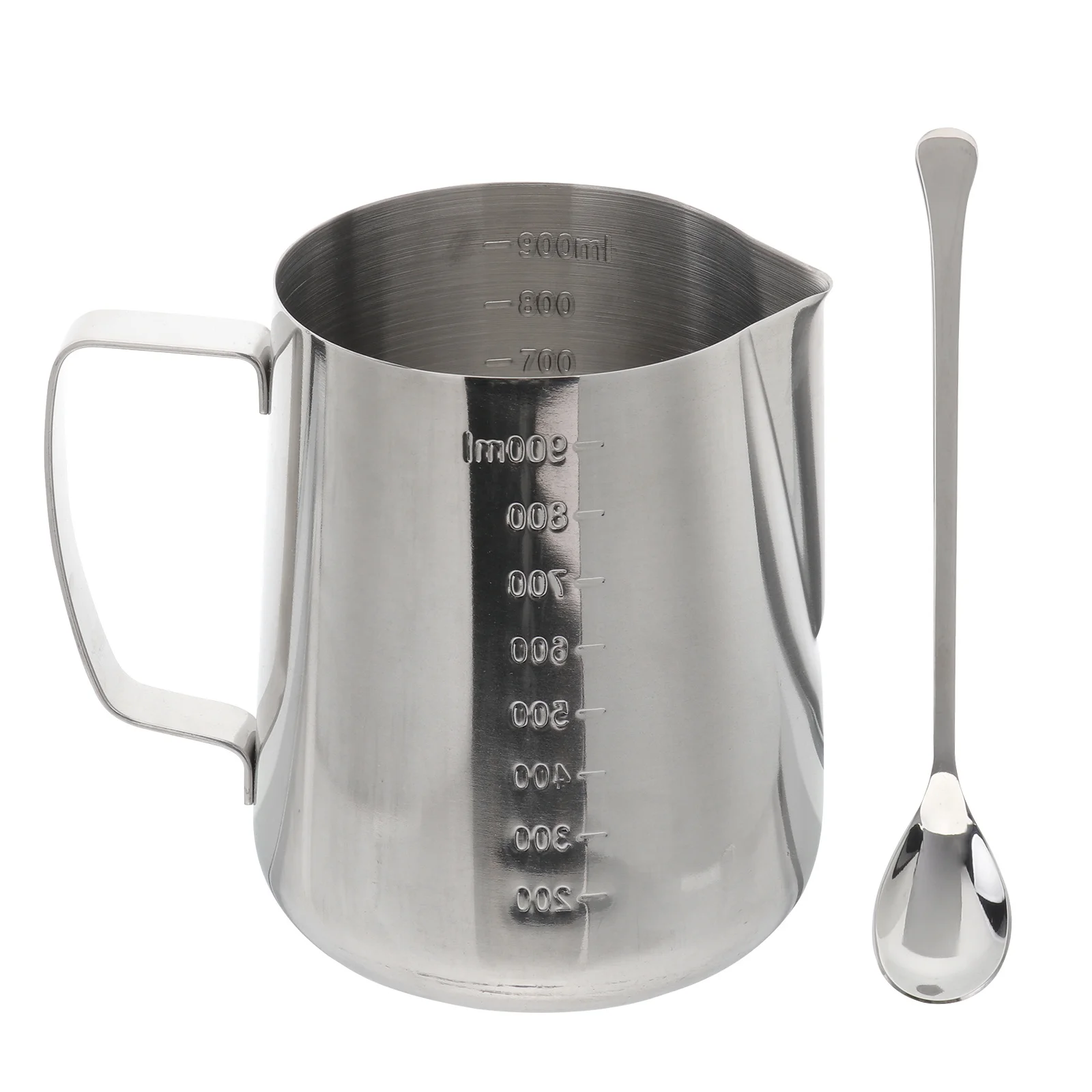 

1 set Stainless Steel Measuring Pitcher Latte Art Milk Jug With Graduated Scale For Coffee Frothing Diy Making Smooth