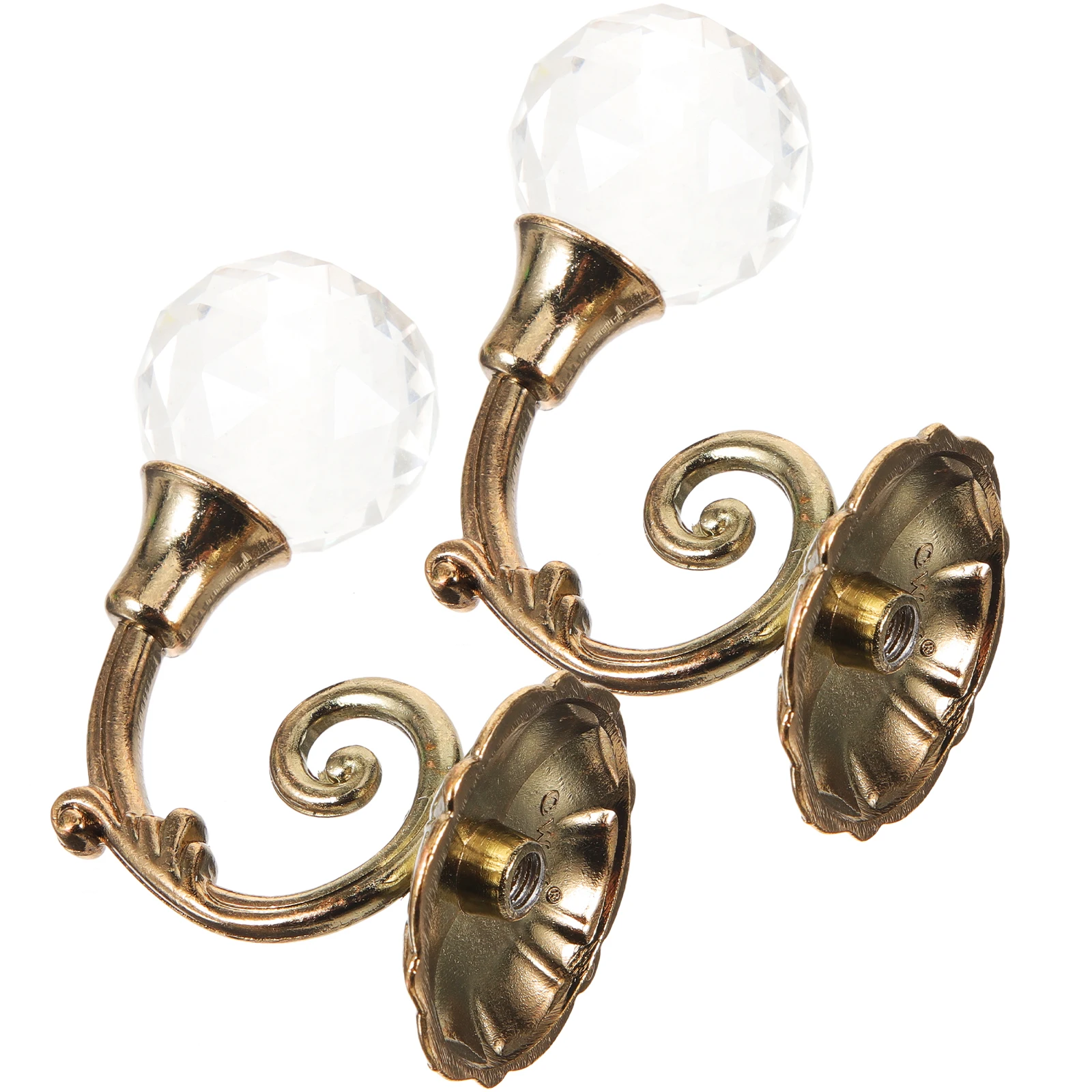 

Пара винтажных крючков для драпировок с отделкой хрустальных шаров для штор, держателей для одежды, декоративных настенных креплений