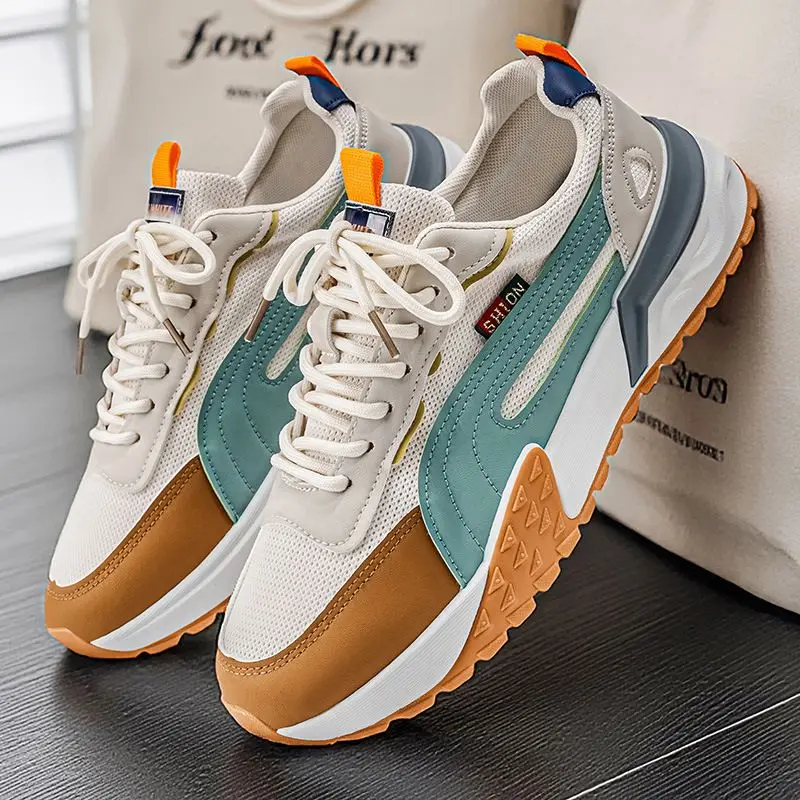 Trendy Men Sneaker Comfortable Thick Soled Casual Shoes for Men Non-Slip Running Shoes New Outdoor Sports Shoes Tenis Masculino