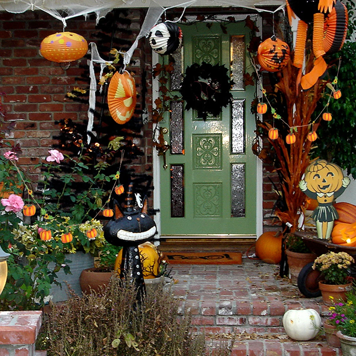 

1 set 1 Set Foam Decorations Halloween Party Pumpkin String Bright Color Creative Pumpkin Light Decorative Light String