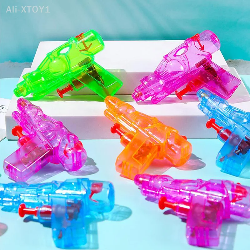 1/5 Uds Mini pistolas de agua transparentes de plástico pistolas de agua juguete para niños Color al azar para piscina de playa al aire libre