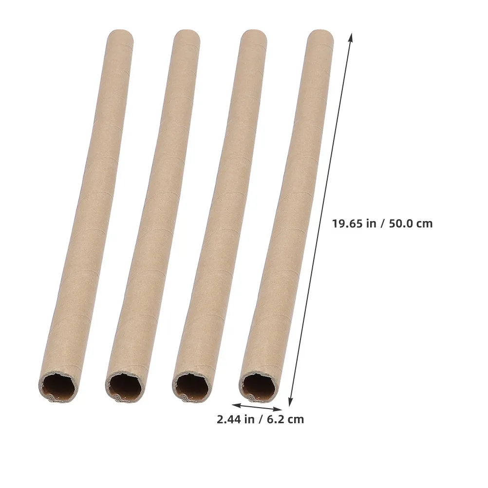 4Pcs Thick Paper Tube Blank Cardboard Cylinder for DIY Projects School Home Office Craft Supplies Refillable Craft Paper Tube