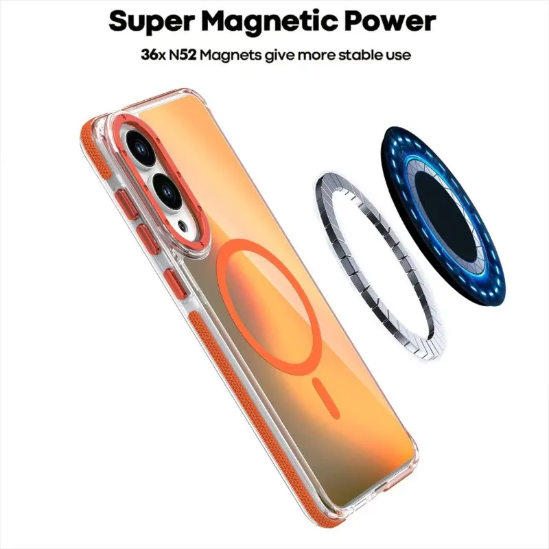 Funda de telefone magnontica وضع تغيير اللون لهاتف Samsung S25 FE S25 EDGE S24 Plus 22 Ultra S24 S23 S21 Ultra S24 FE