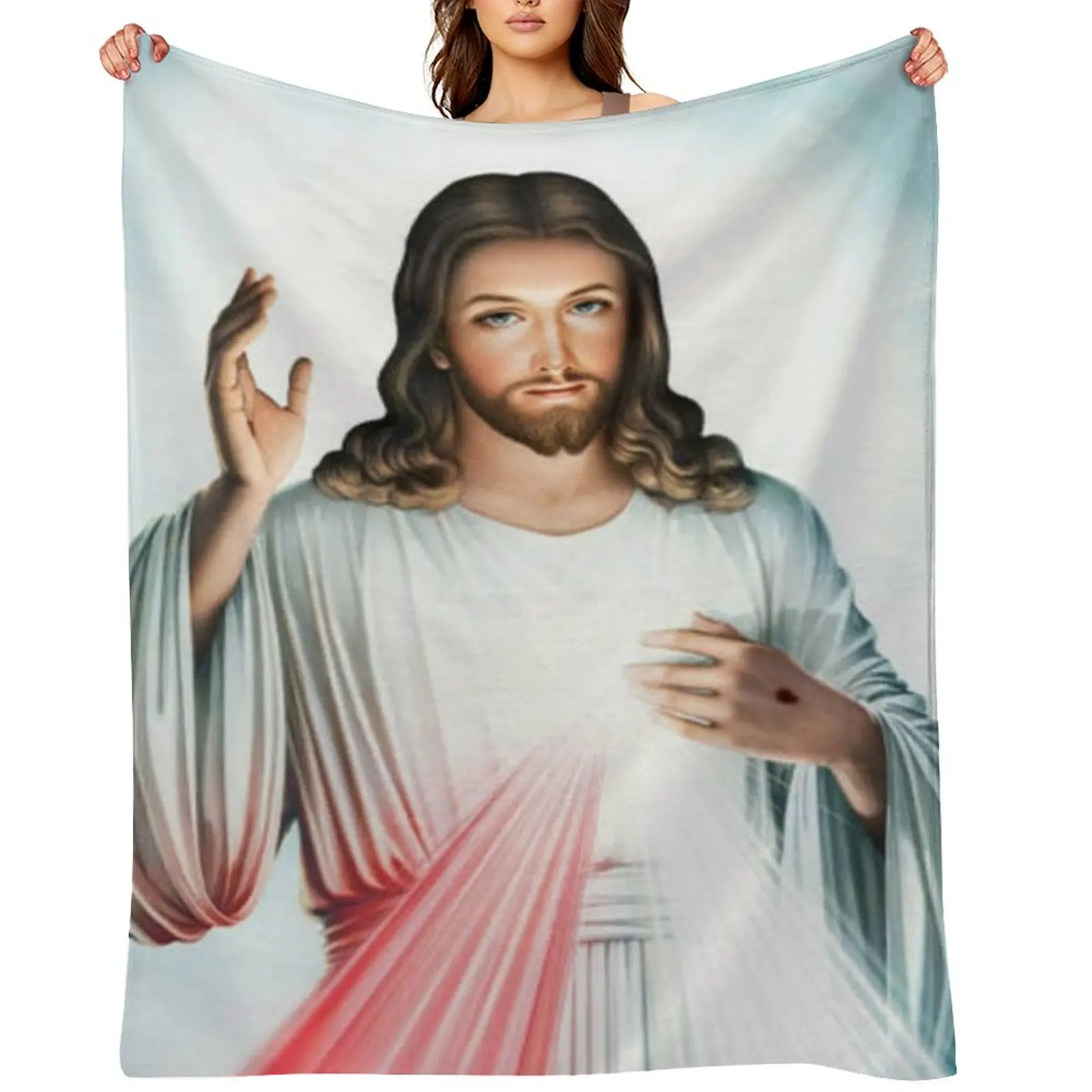 

The Divine Mercy, Jesus I trust in You, Saint Faustina, Divine Mercy Throw Blanket halloween anime Furry Warm Blankets
